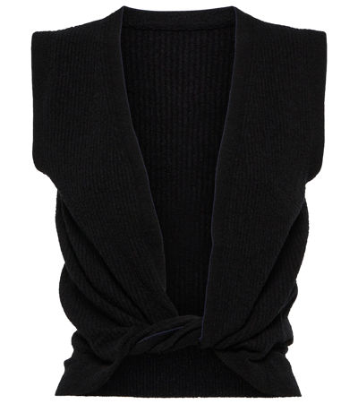 Shop Jacquemus Le Haut Noué Sweater Vest In Black
