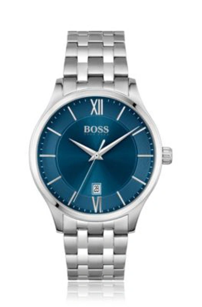 Shop Hugo Boss Blue-dial Watch With Five-link Bracelet Men's Watches In Assorted-pre-pack
