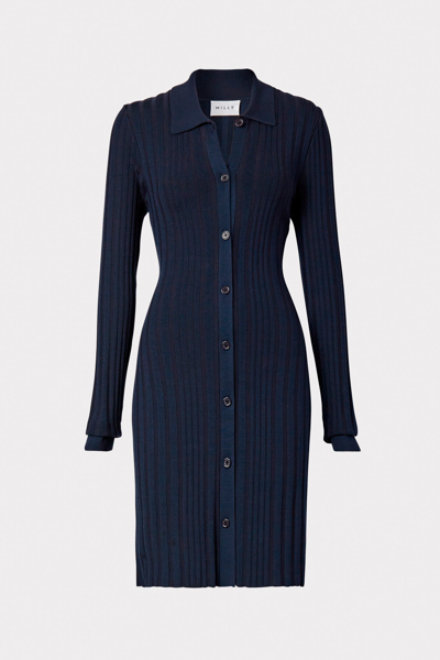 Shop Milly Polo Cardigan Dress In Navy