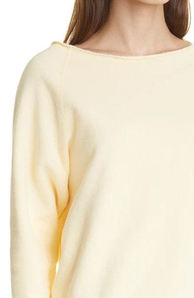 Shop Nili Lotan Luka Raw Neck Sweatshirt In Pale Yellow