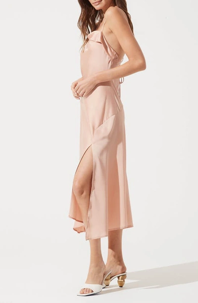 Shop Astr Cowl Slip Midi Dress In Blush