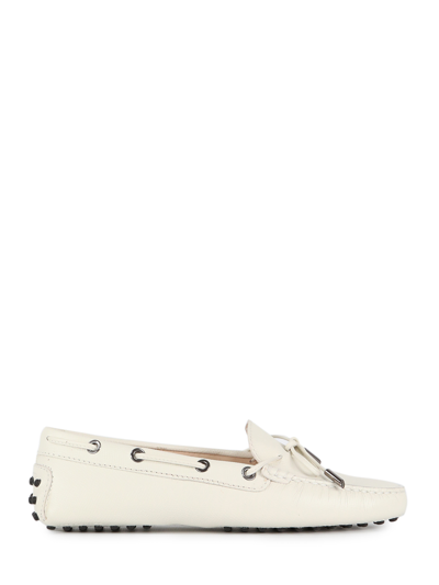 Shop Tod's White Gommino Loafers