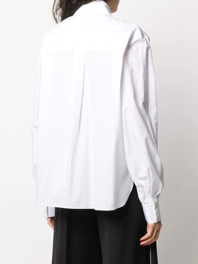 Shop Alexandre Vauthier Beaded-bib Cotton Shirt In Weiss