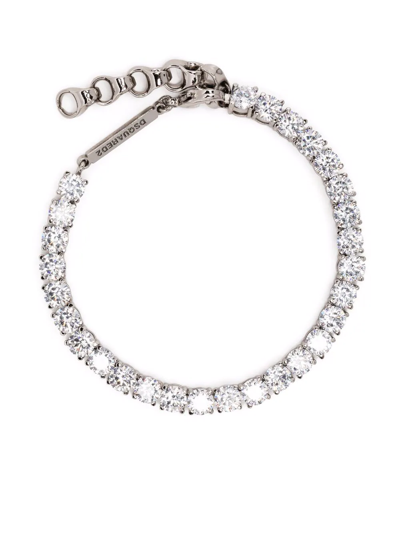 Shop Dsquared2 Crystal-embellished Tennis Bracelet In Silber