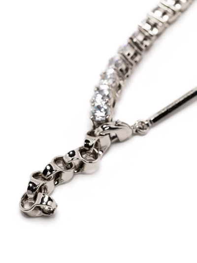 Shop Dsquared2 Crystal-embellished Tennis Bracelet In Silber
