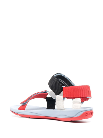 Camper X Sailgp Match Touch-strap Sandals In Red