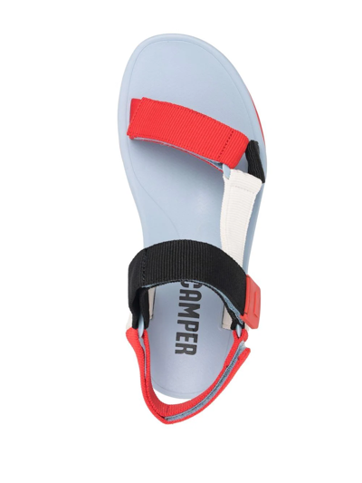 Camper X Sailgp Match Touch-strap Sandals In Red