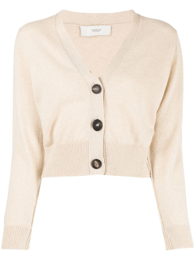 Shop Pringle Of Scotland Cropped Button-up Cardigan In Braun