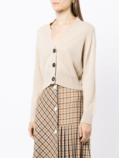 Pringle Of Scotland Cropped Button-up Cardigan In Braun