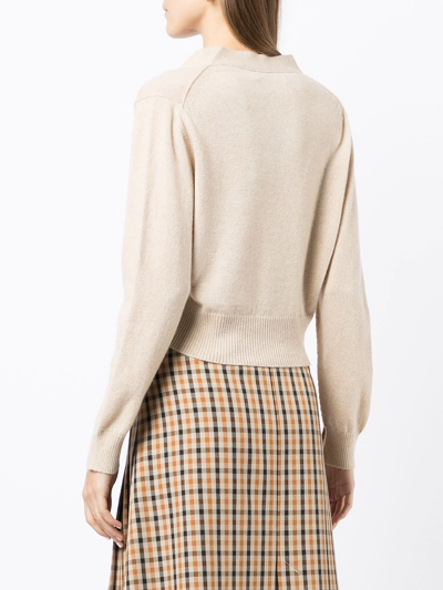 Pringle Of Scotland Cropped Button-up Cardigan In Braun