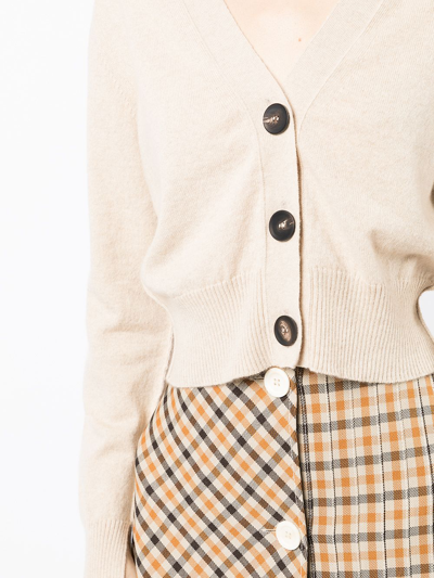Pringle Of Scotland Cropped Button-up Cardigan In Braun