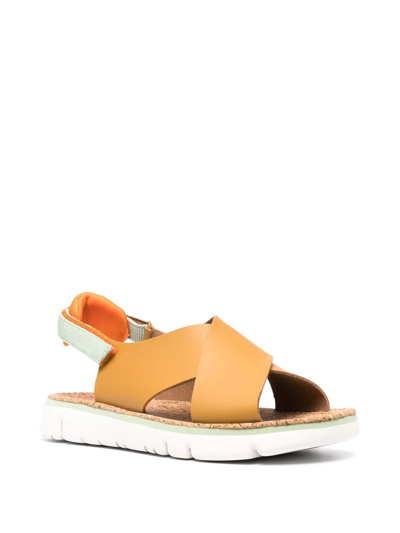 Shop Camper Oruga Slingback Leather Sandals In Braun