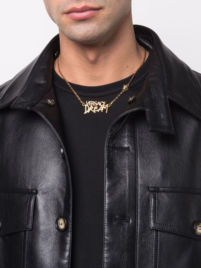 Shop Versace Dream Chainlink Necklace In Gold