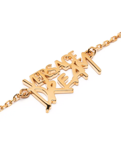 Shop Versace Dream Chainlink Necklace In Gold