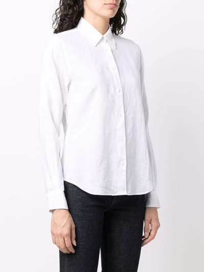Aspesi Pointed-collared Buttoned Shirt In Weiss