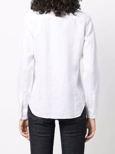 Aspesi Pointed-collared Buttoned Shirt In Weiss