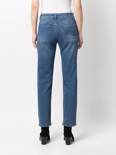 Shop Love Moschino Regular-cut Jeans In Blau