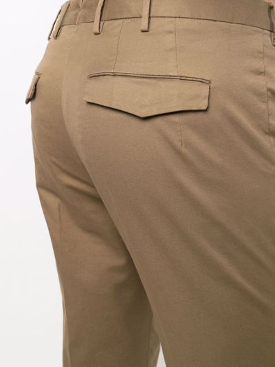 Shop Pt Torino Cropped Slim-leg Trousers In Braun