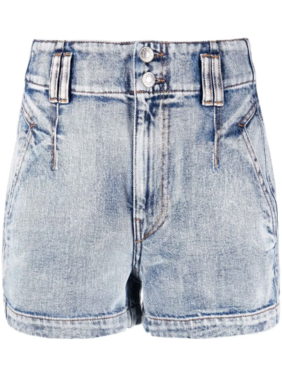 Shop Isabel Marant Étoile High-waisted Denim Shorts In Blue