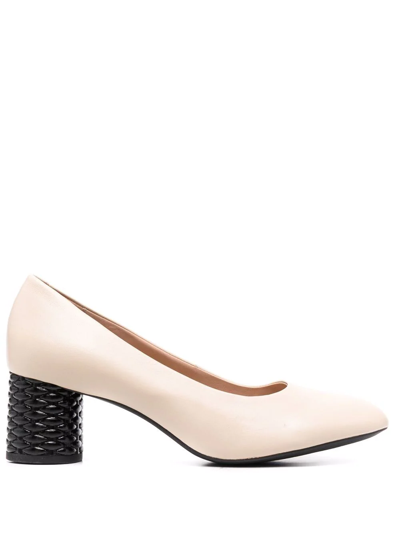 Geox Slingback Block Heel Pumps In Nude