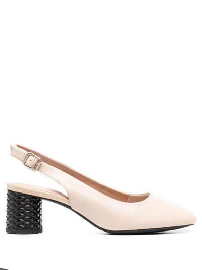 Geox Slingback Block Heel Pumps In Nude