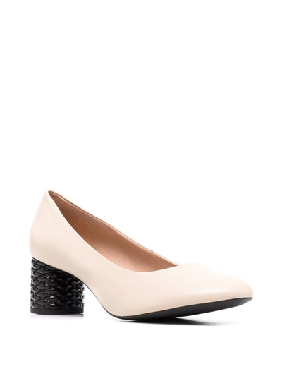 Geox Slingback Block Heel Pumps In Nude