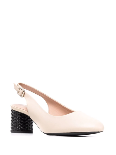Geox Slingback Block Heel Pumps In Nude