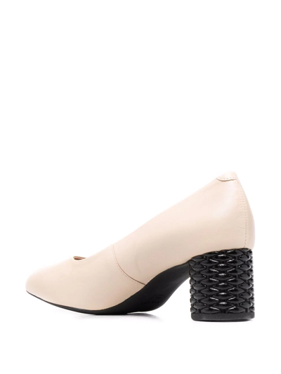 Geox Slingback Block Heel Pumps In Nude