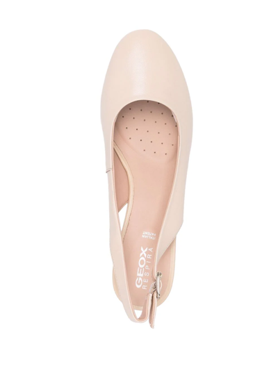 Geox Slingback Block Heel Pumps In Nude
