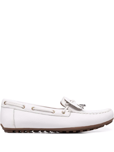 Geox Lace-up Detail Loafers In Weiss