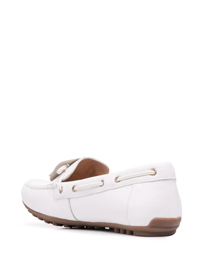 Geox Lace-up Detail Loafers In Weiss