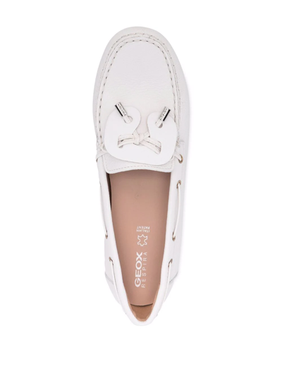 Geox Lace-up Detail Loafers In Weiss