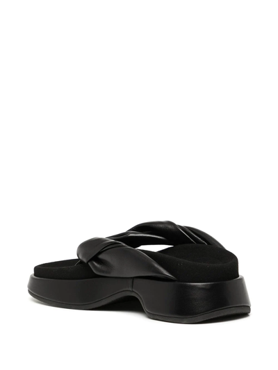 Shop Reike Nen Twist-strap Platform Flip Flops In Schwarz