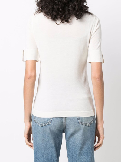 Shop Liska Crew-neck Knitted Top In Nude
