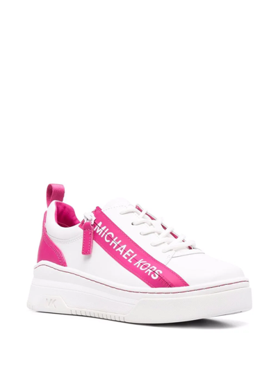 Shop Michael Michael Kors Alex Two-tone Sneakers In Weiss