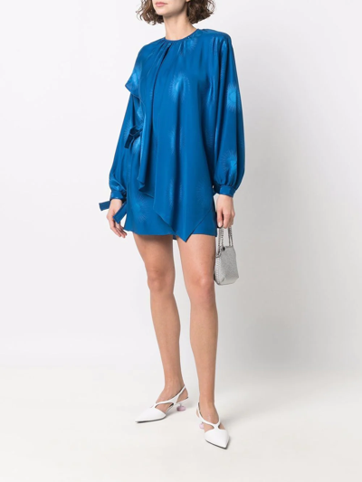 Shop Stella Mccartney Sun Motif Draped Dress In Blau