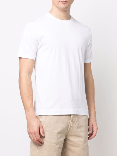 Shop Fedeli Basic Round Neck T-shirt In Weiss