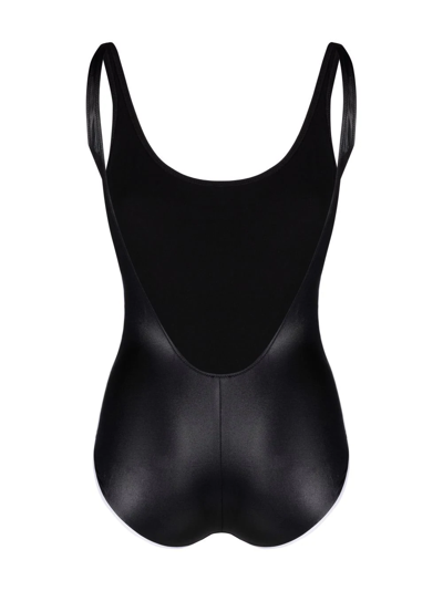 Diesel Logo Patch Swimsuit In Schwarz