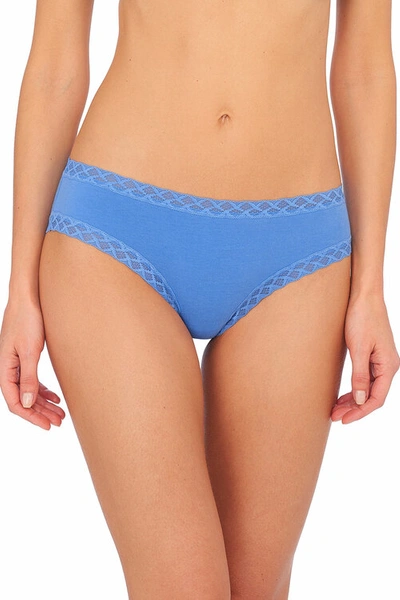 Shop Natori Bliss Girl Comfortable Brief Panty Underwear With Lace Trim In Pool Blue