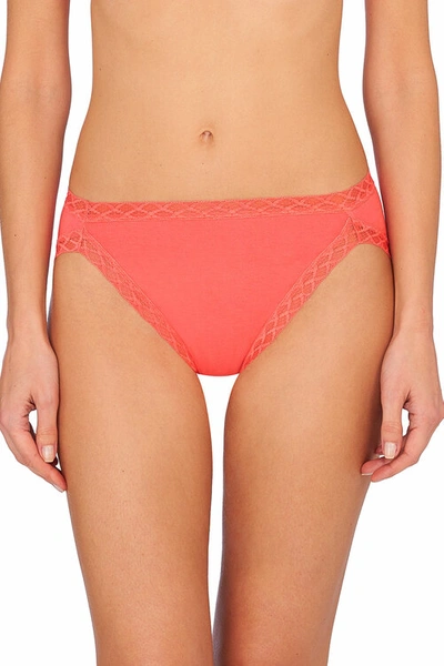 Shop Natori Bliss French Cut Brief Panty Underwear With Lace Trim In Sunrise
