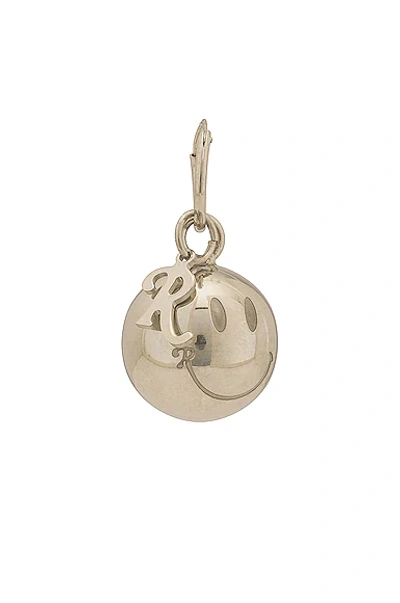 Shop Raf Simons Smiley Ball And R Small Earrings In Silver