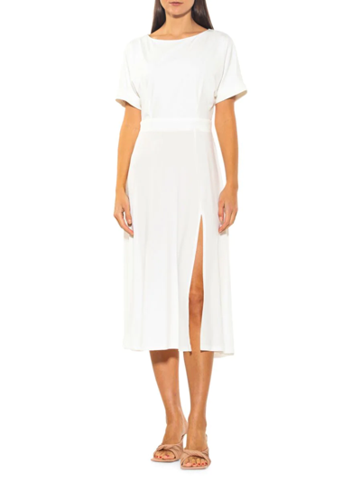 Shop Alexia Admor Lana Boatneck Midi Dress In Off White