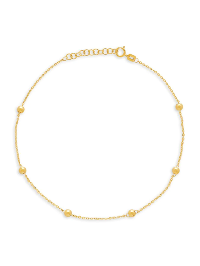 Shop Saks Fifth Avenue Women's 14k Yellow Gold Tin Cup Beaded Anklet