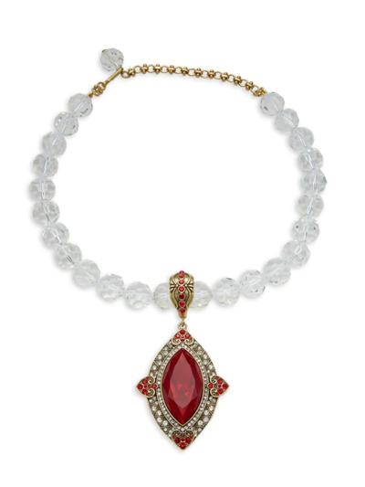 Shop Heidi Daus Women's Queen Of Marquee Crystal Rhinestone & Glass Bead Necklace In Metal