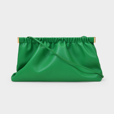 Shop Nanushka The Bar Clutch Bag In Green