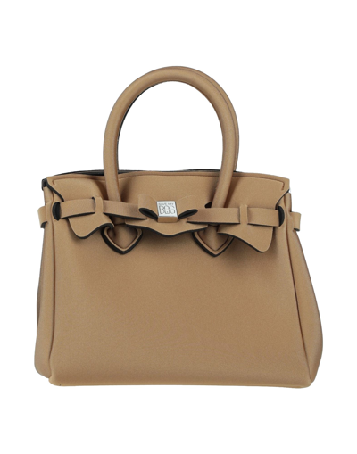 Shop Save My Bag Woman Handbag Sand Size - Peek (polyether - Ether - Ketone), Polyamide, Elastane In Beige
