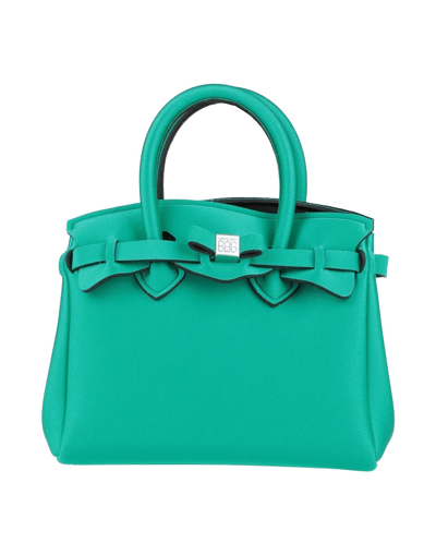 Shop Save My Bag Woman Handbag Emerald Green Size - Peek (polyether - Ether - Ketone), Polyamide, Elastan