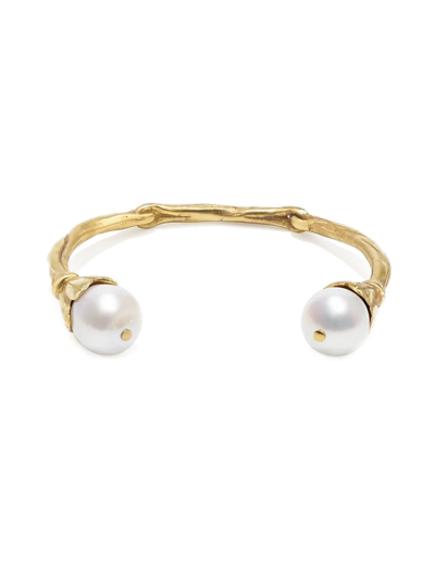 Shop Goossens Women's Talisman 24k-gold-plated Pearl Bracelet