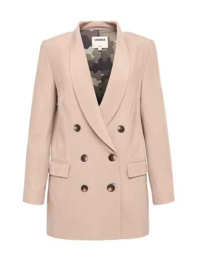 Shop L Agence Women's Jayda Double-breasted Crepe Blazer In Cappuccino