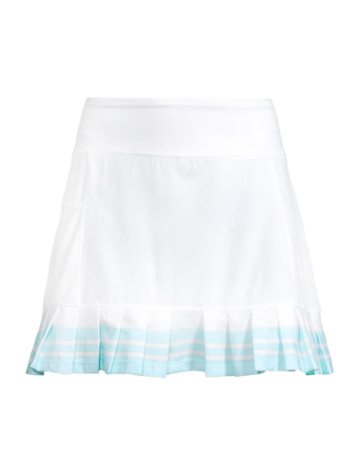 Shop Addison Bay Women's Birdie Pleated Golf Skirt In White Light Blue